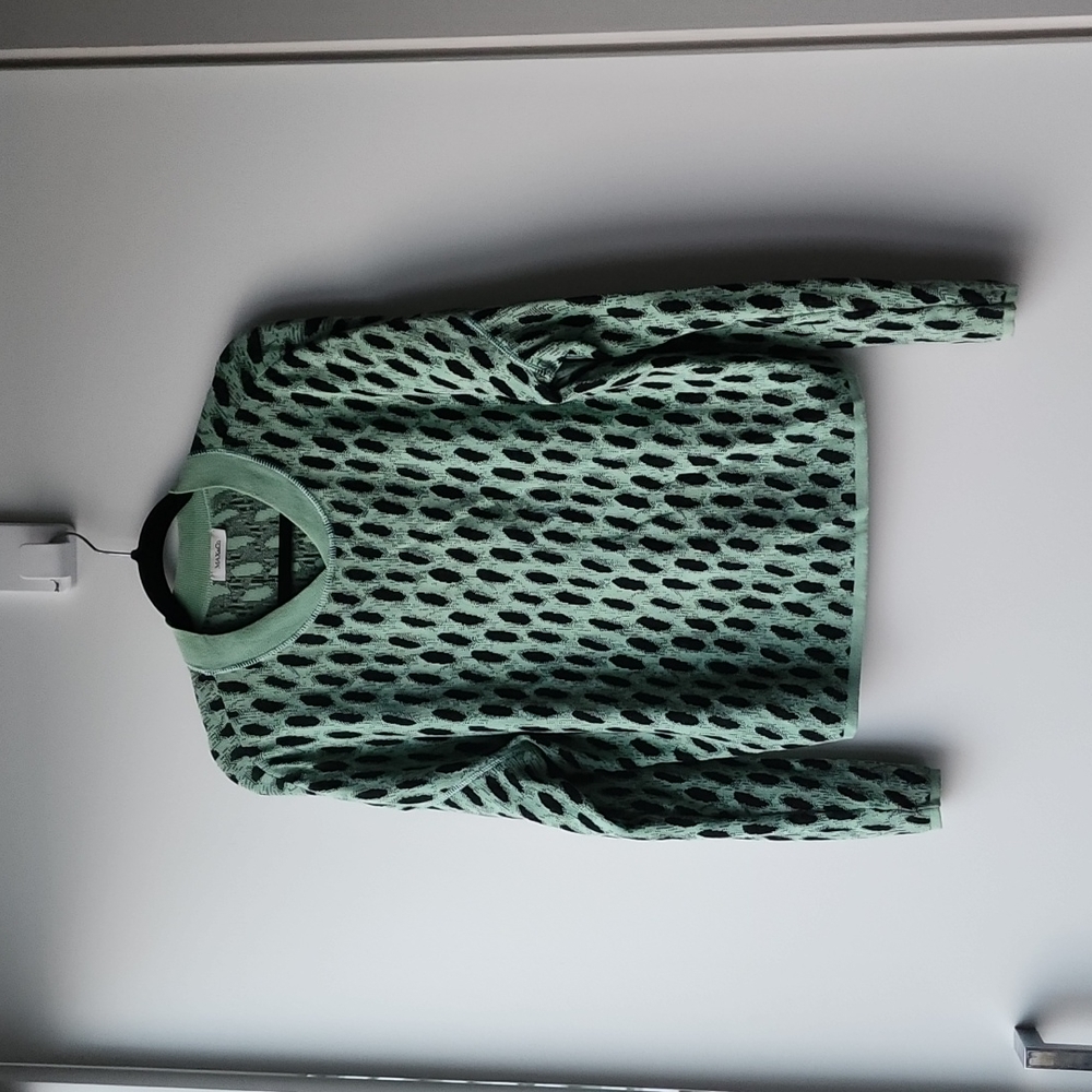 Max & Co Knit Retro Unique Pattern Cotton Blend Sweater